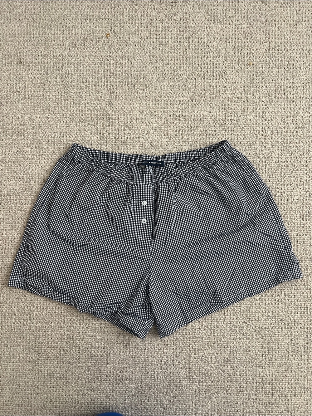 Women’s Brandy Melville Black & White Gingham Elastic Waist Shorts
